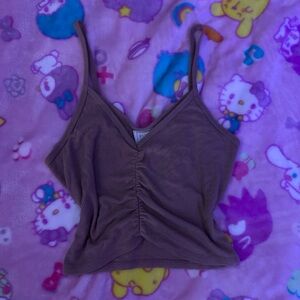 Women's Brown Ruched Camisole Top